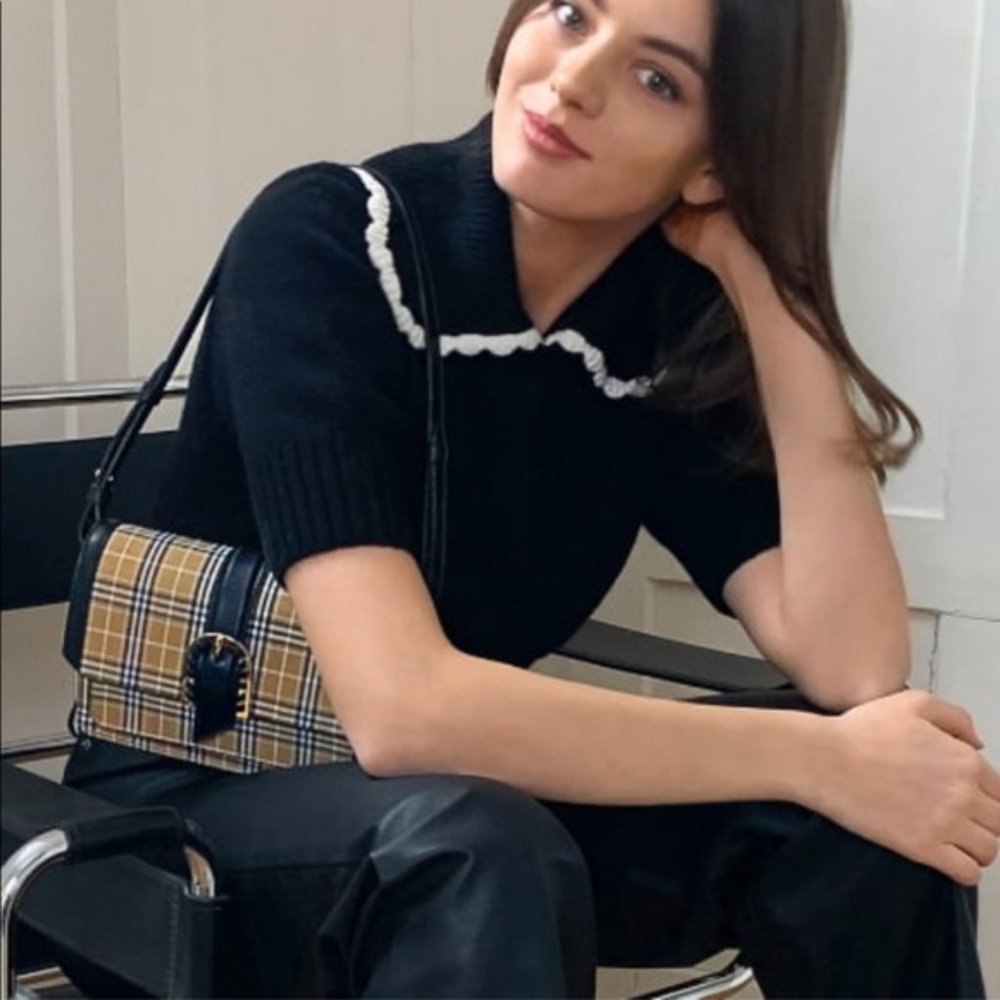 and & other stories wide collar black wool sweater